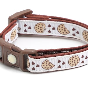 Cookie Cat Collar - Chocolate Chip Cookies - Safety Breakaway - B106D244