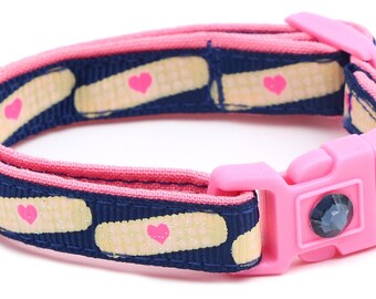 Doctor Cat Collar - Bandages on Navy - Breakaway - Safety - B126D62