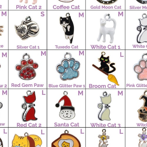 Collar Charms Cat & Paw Charms Extra Charms for Cat Etsy