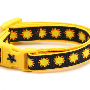 Sun Cat Collar - Suns on Black - Breakaway Cat Collar - Kitten or Large size B38D159