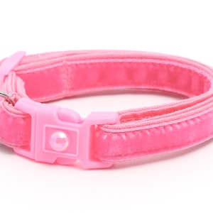 Soft Velvet Cat Collar - Peony Pink  - Kitten or Large Size B117D205