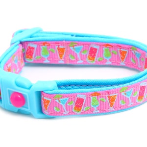 Daiquiri Cat Collar - Tropical Cocktails on Pink - Breakaway Safety - B51D20
