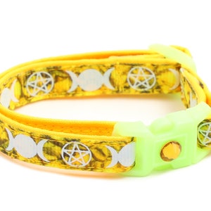 Collier de chat Wicca - Witch’s Familiar on Topaz - Collier de chat échappé - Chaton ou grande taille - Lueur dans le noir B148D31