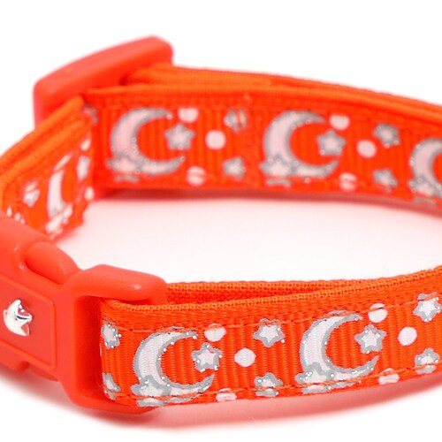 Moon Cat Collar Gold Moons and Stars on Royal Blue Etsy