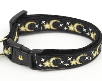 moon and stars cat collar