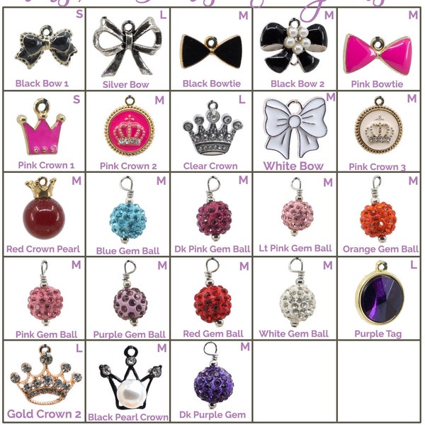 Collar Charms - Rhinestones, Crowns, and Bows Charms - Flair - Extra Charms for Cat Collars - Bling - Jewelry