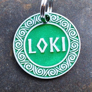 Deep Engraved Norse Style Pet ID Tag Personalized for your Cat or Dog