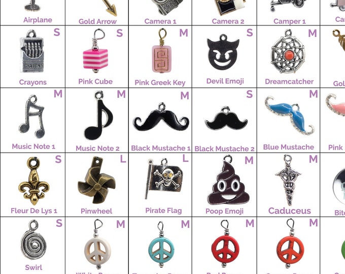 Collar Charms - Miscellaneous Charms - Mustache, Music notes, Trailers - Extra Charms for Cat Collars - Bling - Jewelry