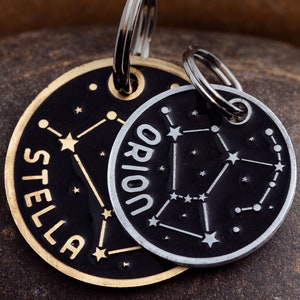 Deep Engraved Orion Constellation Pet ID Tag Personalized for your Cat or Dog