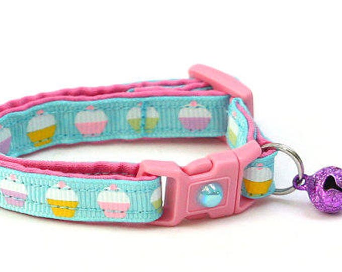 Cupcake Cat Collar Pastel Cupcakes Kitten or Large Size Etsy