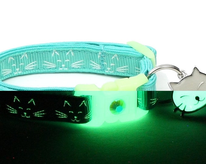 Glow in the Dark Cat Collar Glow Stars on Black Breakaway Etsy