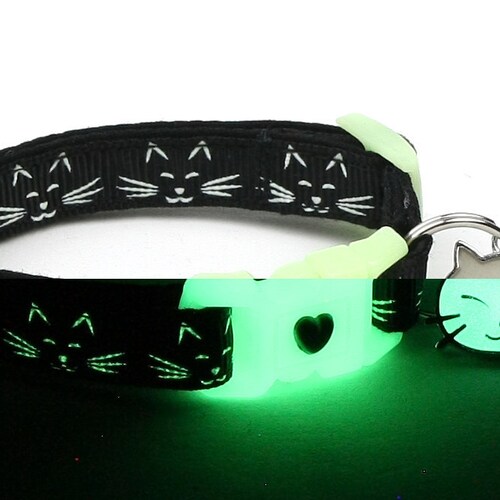 Glow in the Dark Cat Collar Glow Stars on Black Breakaway Etsy
