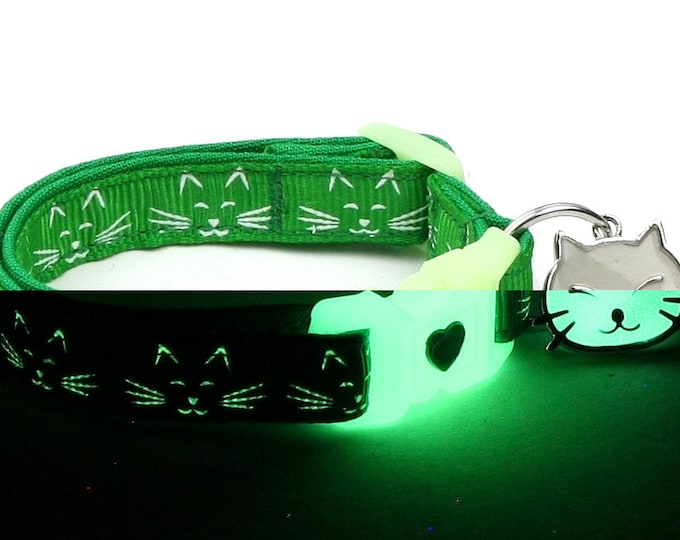 Glow in the Dark Cat Collar Glow Stars on Black Breakaway Etsy