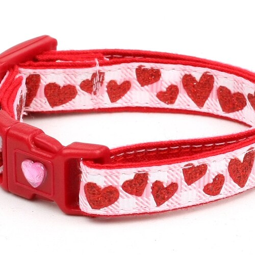 Soft Velvet Cat Collar Classic Red Kitten or Large Size Etsy