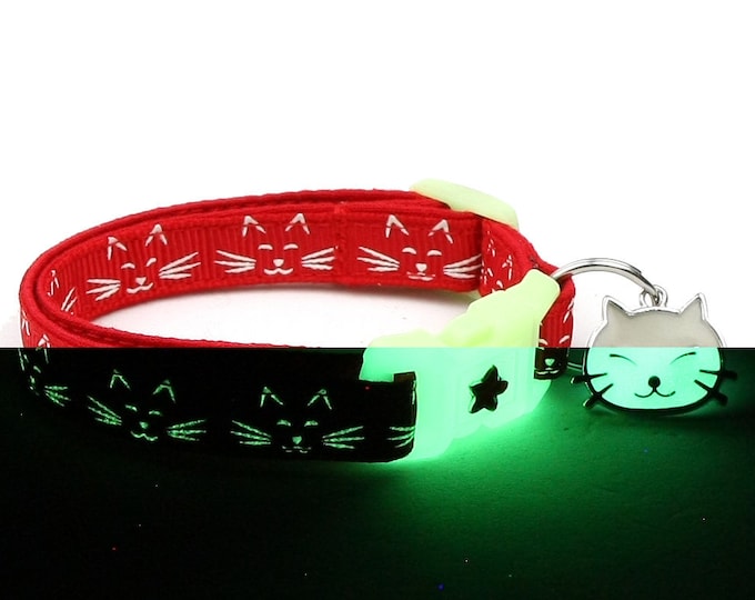 Glow in the Dark Cat Collar Glow Stars on Black Breakaway Etsy