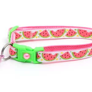 Summer Cat Collar Sweet Pink Watermelon on White Breakaway Safety B32D20 image 4