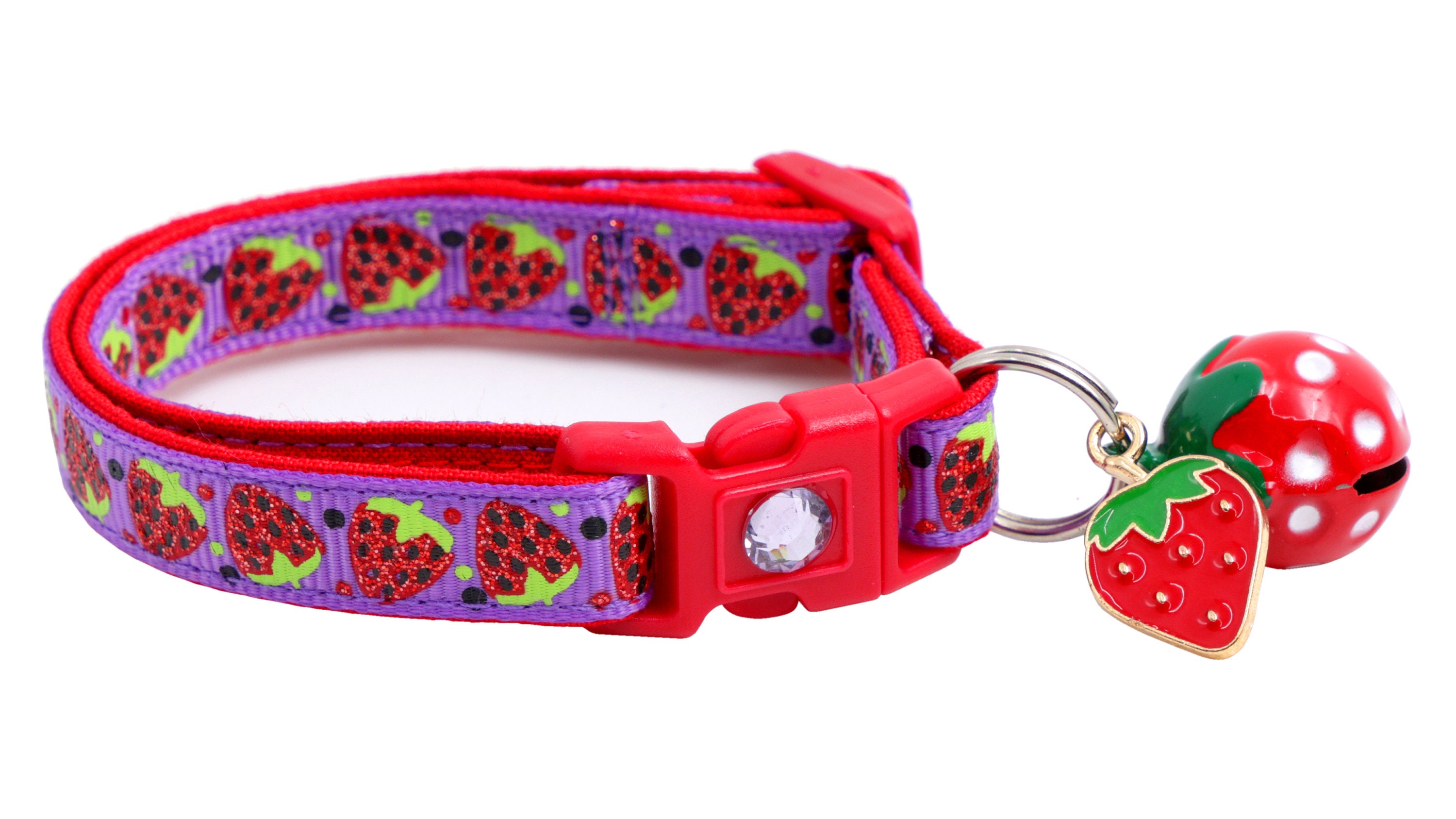 Weed Cat Collar - 3/8inch Wide - Rasta Design - Cat Collar - Hemp Cat Collar - Breakaway Clasp - Eco-friendly Collar