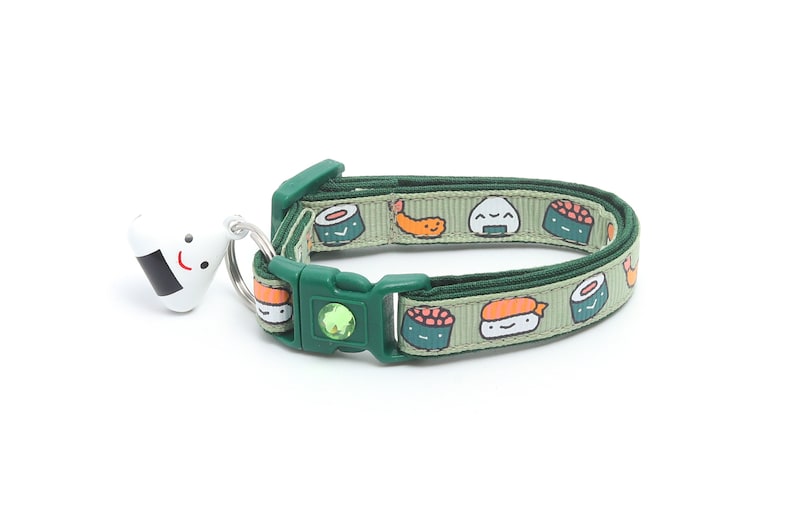 Collar para gatos Sushi - Rollos de sushi con wasabi - Seguridad antirrotura - B78D200