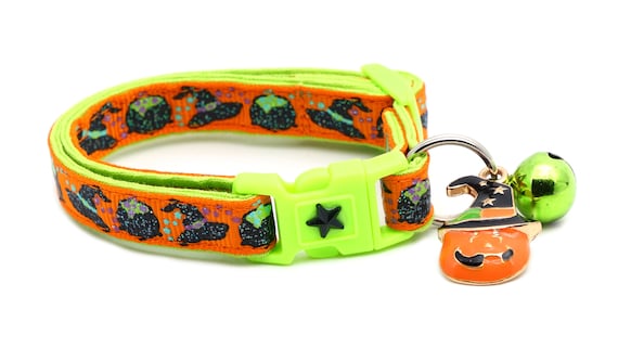 Halloween-Katzenhalsbänder – 2er-Set Mit Geist & Kürbis, Weiches Polyester, Verstellbar, Für Kätzchen