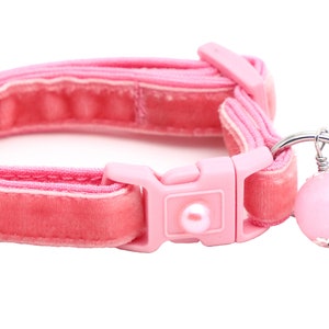 Soft Velvet Cat Collar - Dusty Rose-  Pink - Breakaway Safety - B8D205