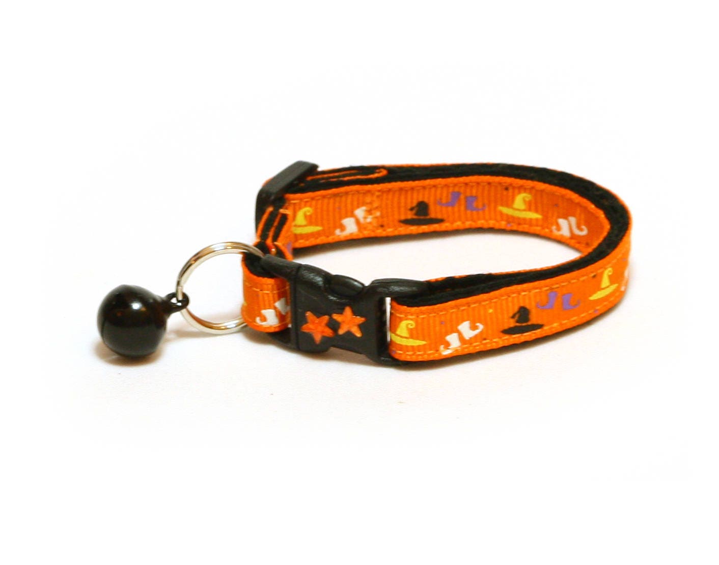 Halloween Cat Collar A Witch�s Wardrobe on Orange Kitten or Large Size