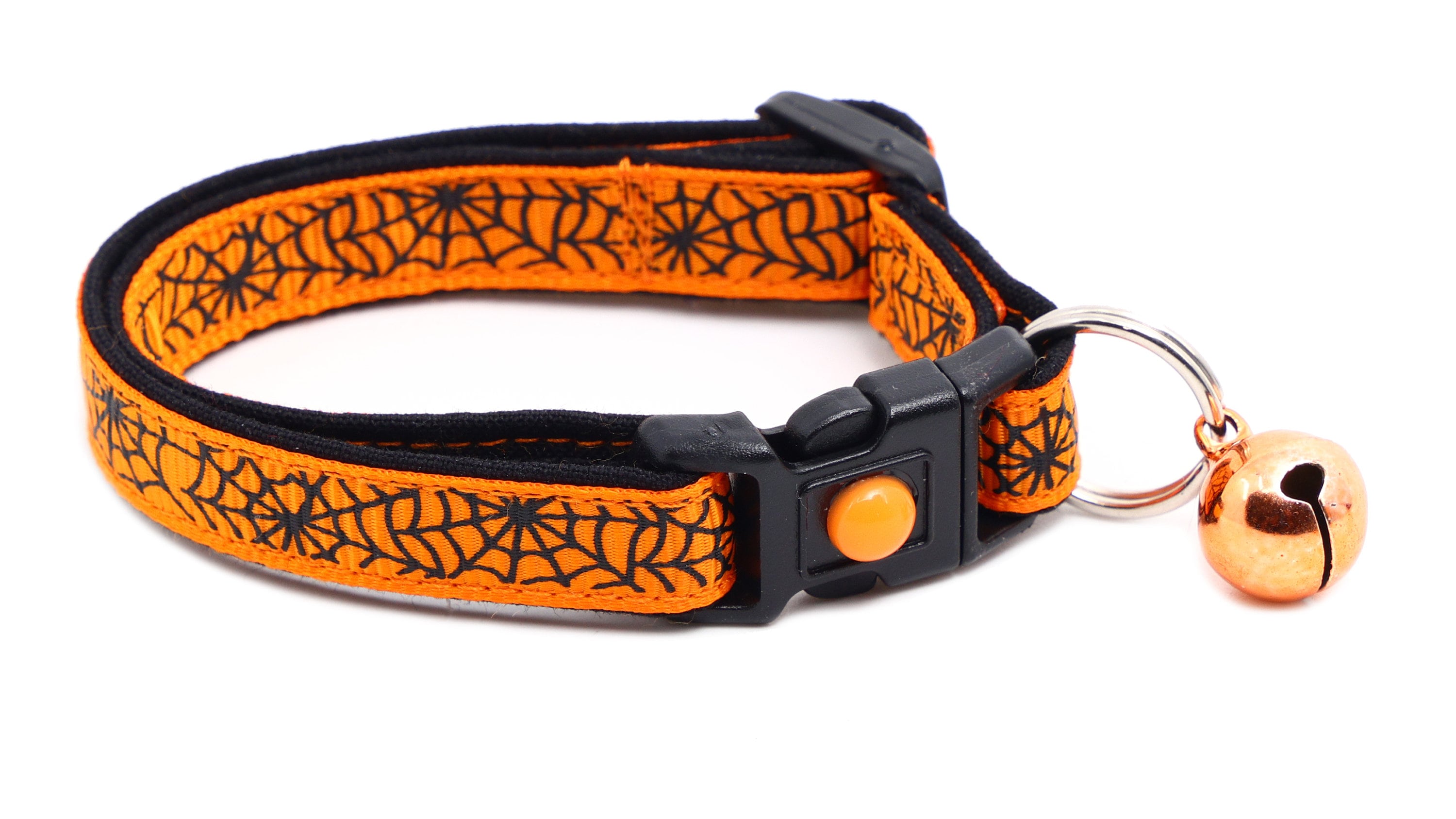 Lot De 2 Colliers Gothiques Pour Chat/chien - Motifs Toile D'araignée Et Tête De Mort, Avec Clochette - 5