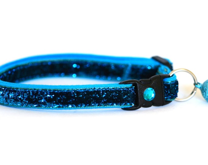 Glitter Cat Collar Deep Blue Sea Standard large Size Etsy