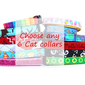 Stock Up Lot of 6 Cat Collars of Your Choice