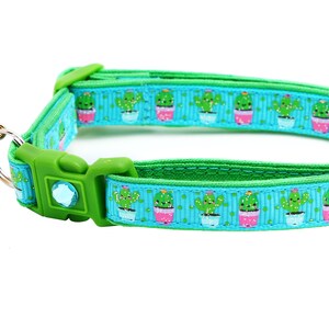 Cactus Cat Collar Cute but Prickly on Blue Breakaway Safety B28D126 image 7