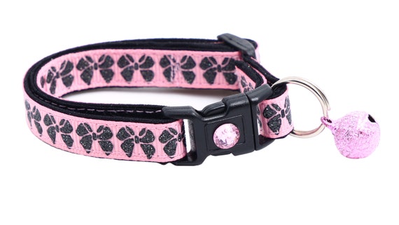 Beirui Rhinestone Bling Leather Dog Collar and Leash Set - Soft Flocking  Sparkly Crystal Diamonds Studded - Cute Double Bowknot Cat Collar with 4  Foot