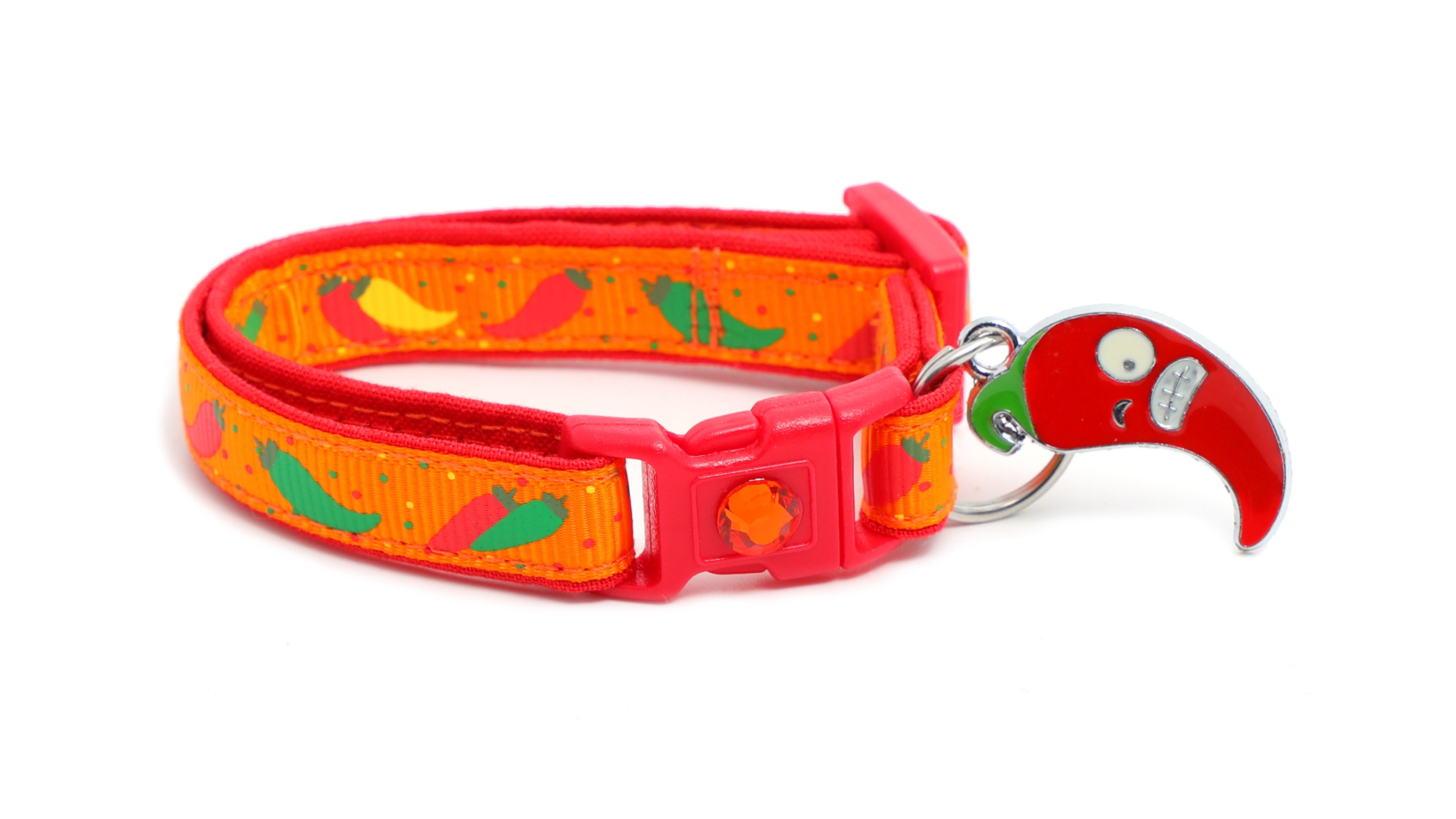 Pepper Cat Collar Spicy Peppers on Orange Small Cat / Etsy