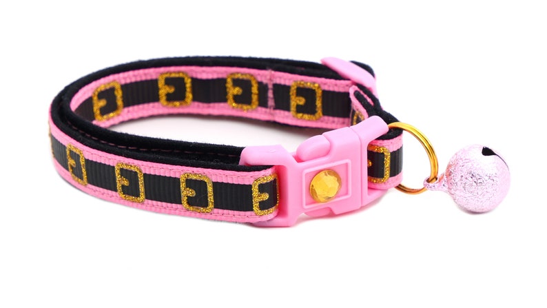 Christmas Cat Collar Pink Santa Belt Breakaway Safety B109D243 Jingle Bell