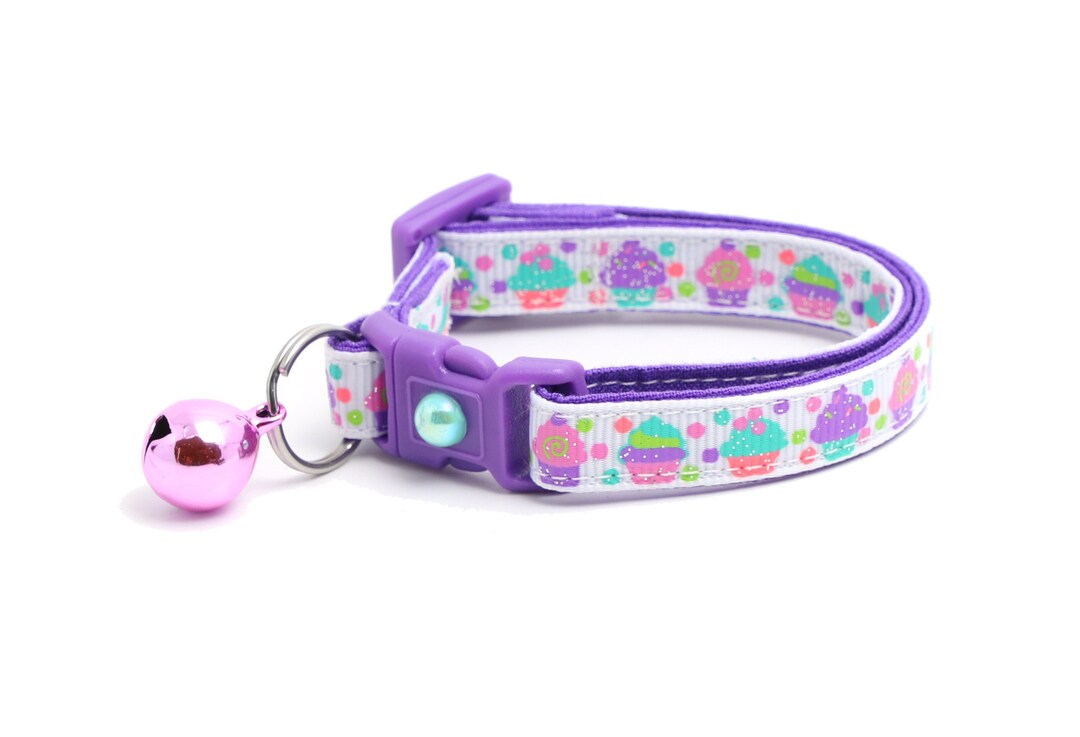 Cupcake Cat Collar Cupcakes on White Safety Breakaway Etsy