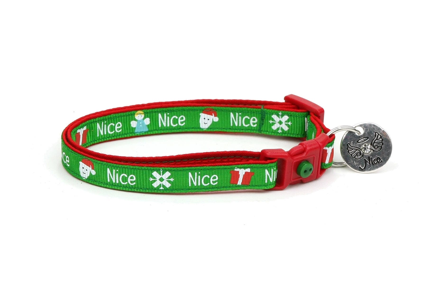 Christmas Cat Collar Santa's Nice List Small Cat / Etsy
