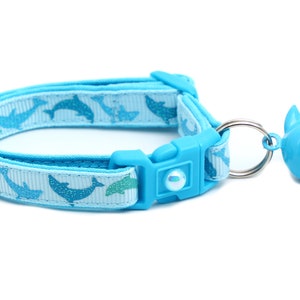 Dolphin Cat Collar - Jumping Dolphins on Blue - Breakaway - Safety - B162D210