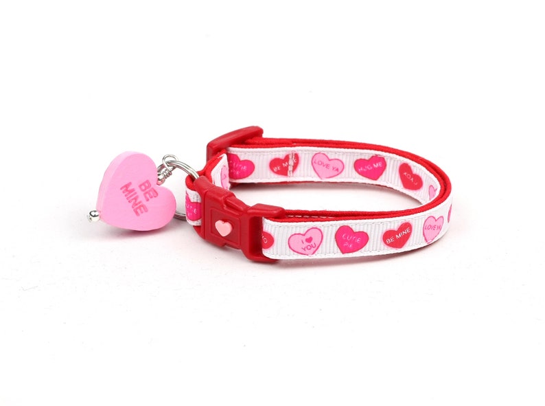 Valentines Day Cat Collar Red Conversation Hearts Small Etsy