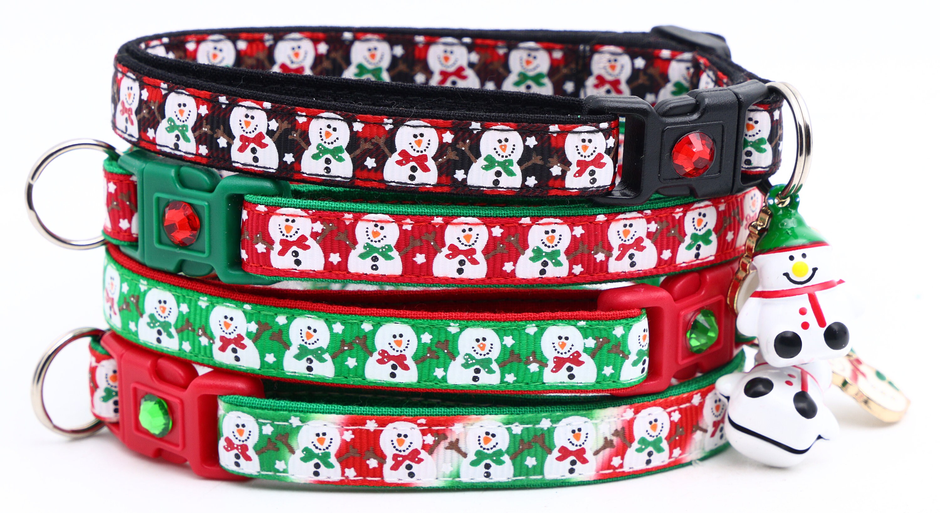 2 Weihnachts-Katzenhalsbänder Mit Schleife – Verstellbar, Breakaway, 19 Cm