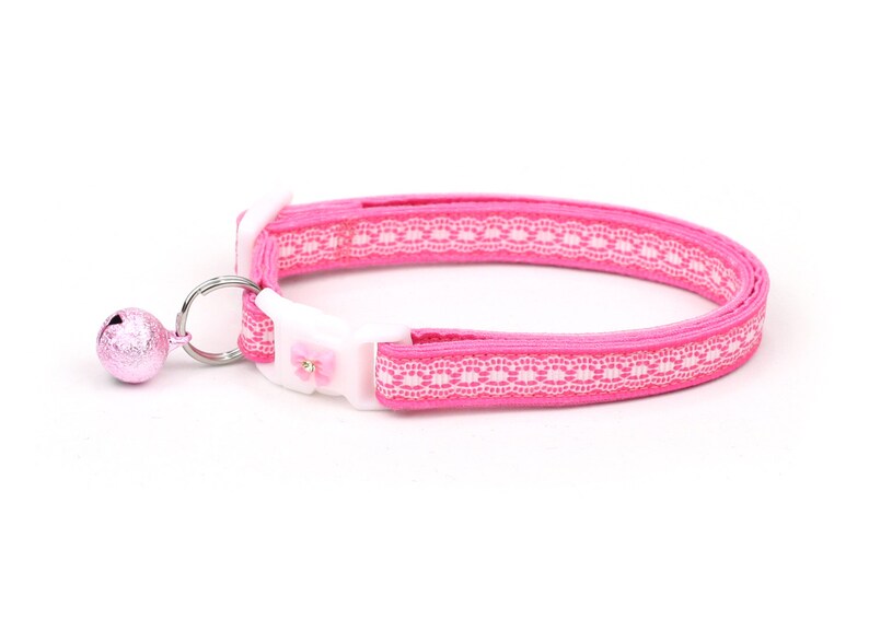 Lace Cat Collar Pretty White Lace on Pink Small Cat / Etsy
