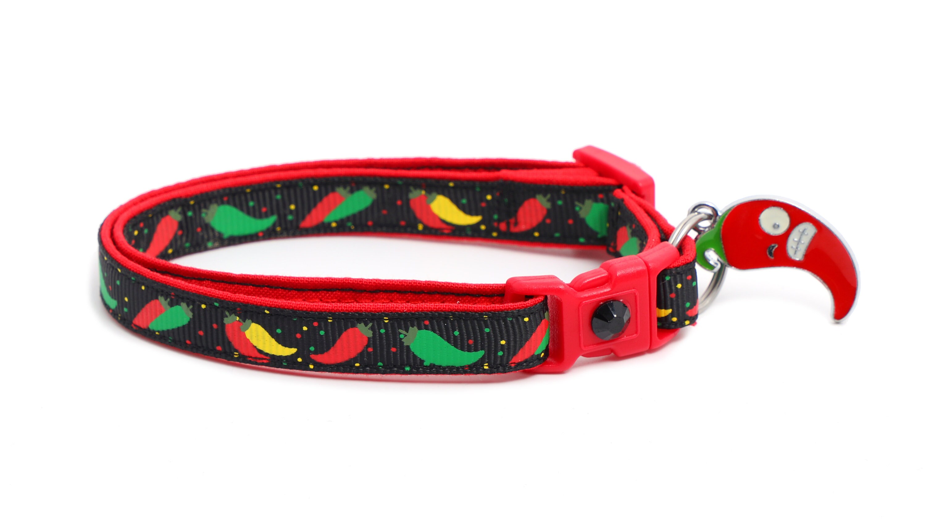 Pepper Cat Collar Spicy Peppers on Black Small Cat / Etsy