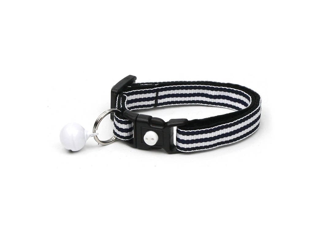 Striped Cat Collar Horizontal Black and White Stripes Etsy