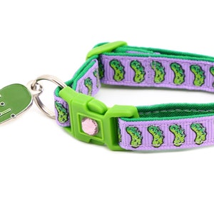 Pickle Cat Collar - Pickles on Purple - Breakaway Safety - B20D56