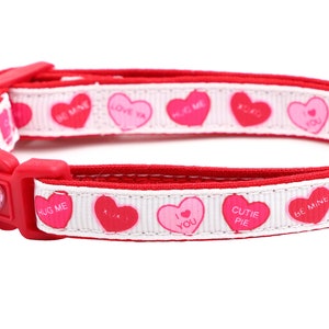 Valentines Day Cat Collar Red Conversation Hearts Breakaway Safety B84D226 image 7