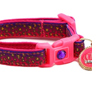 Leopard Cat Collar - Pink & Purple Leopard Print - Breakaway Safety - B82D173