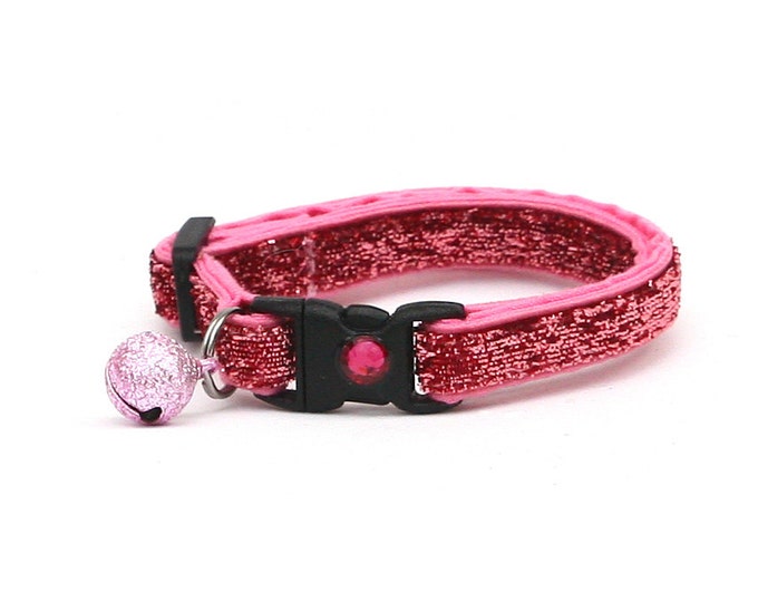 Glitter Cat Collar Pink Sparkle Kitten / Small Cat Size Etsy