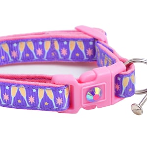 Champagne Cat Collar - Champagne Glasses on Purple - Breakaway Safety - B37D26