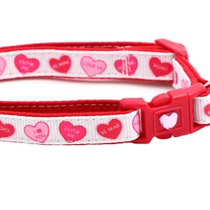 Valentines Day Cat Collar Red Conversation Hearts Breakaway Safety B84D226 image 5