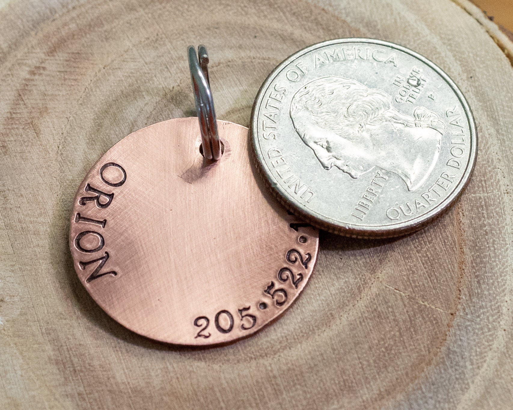 copper dog id tag