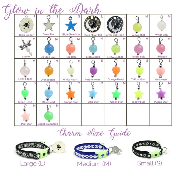 Collar Charms - Glow in the Dark Charms  - Extra Charms for Cat Collars - Bling - Jewelry