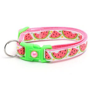 Summer Cat Collar Sweet Pink Watermelon on White Breakaway Safety B32D20 None