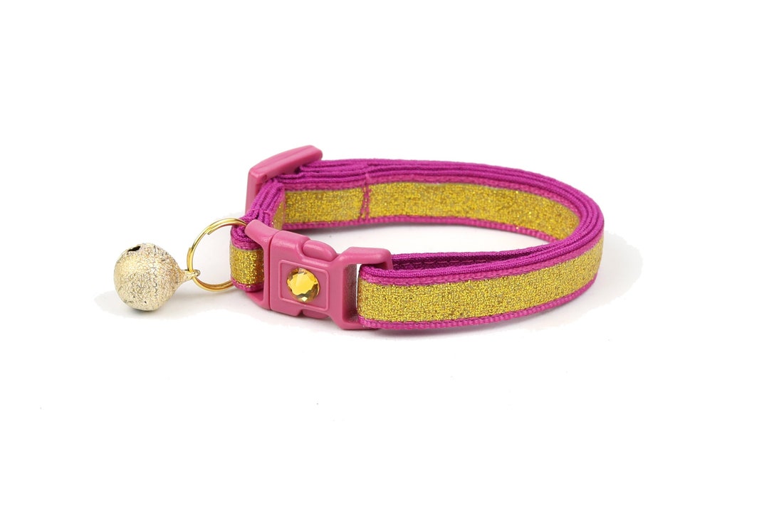 Gold Glitter Cat Collar gold Glitter Over Cranberry Kitten Etsy